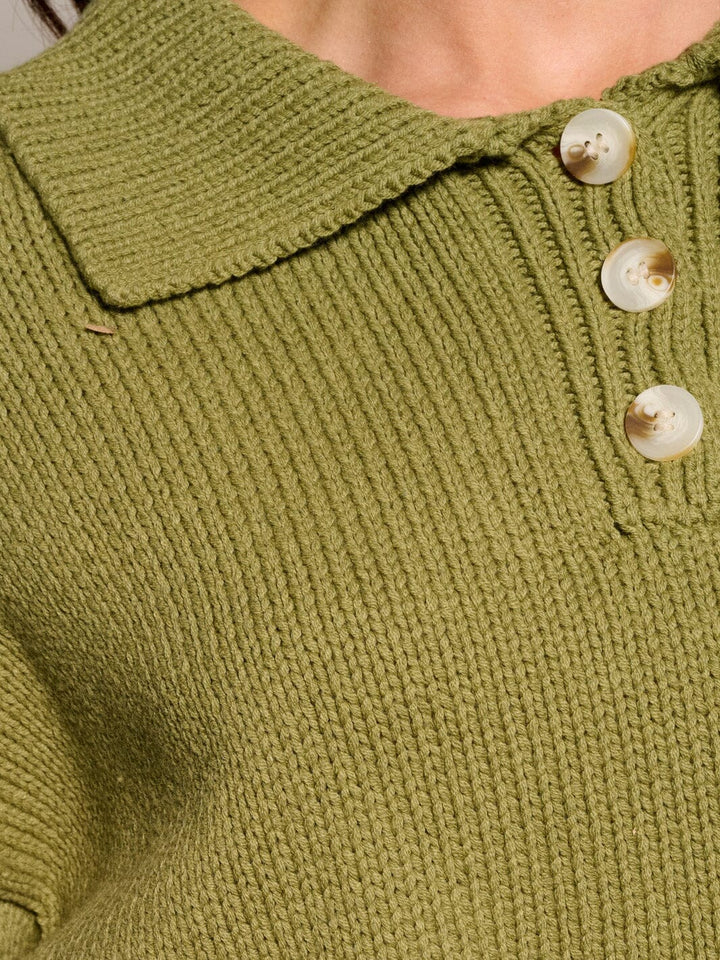 WOMEN'S LONG SLEEVE V-NECK TRIM DETAILED SWEATER (Copy)