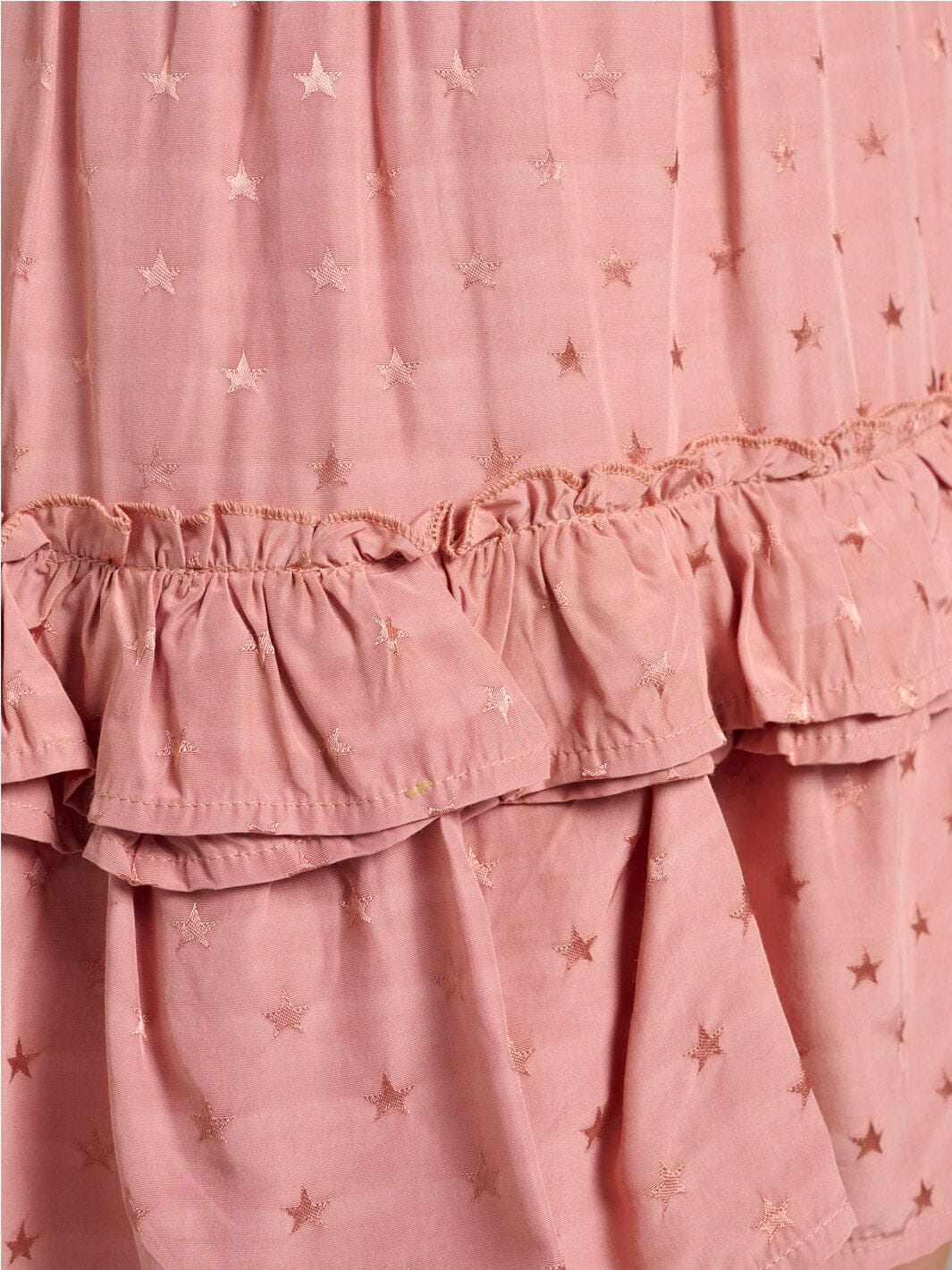 WOMEN'S ELASTIC WAIST TIERED RUFFLE STARS PRINT MINI SKIRT