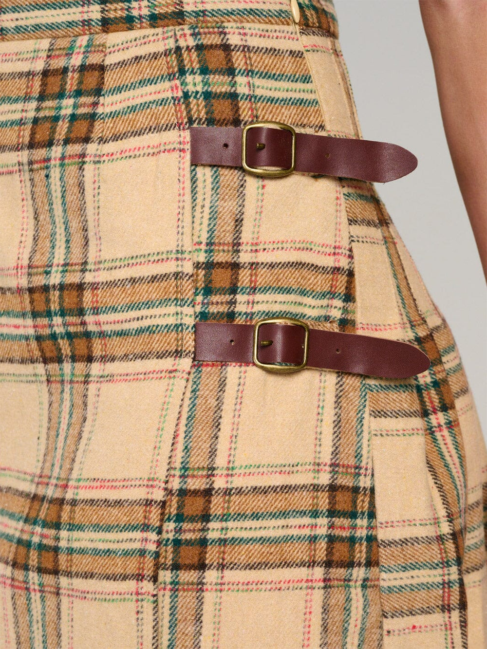 WOMEN'S ZIP UP SURPLICE PLAID MINI SKIRT