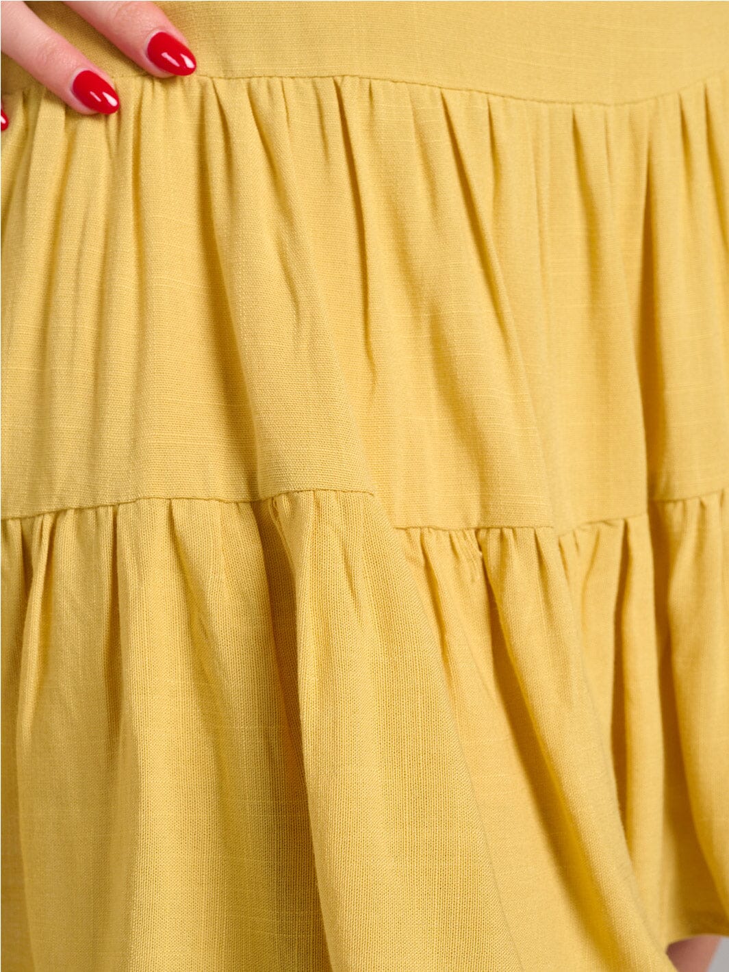 WOMEN'S ZIPPER CLOSURE TIERED FLARE MINI SKIRT