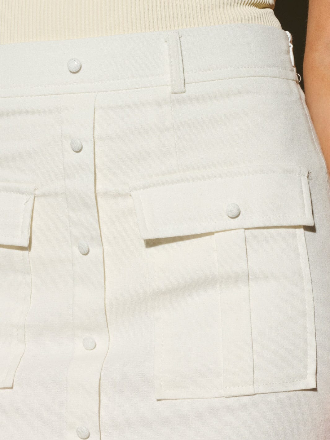 WOMEN'S BUTTON UP FRONT POCKETS MINI SKIRT