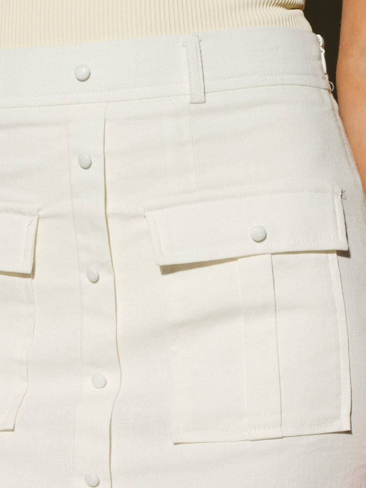 WOMEN'S BUTTON UP FRONT POCKETS MINI SKIRT