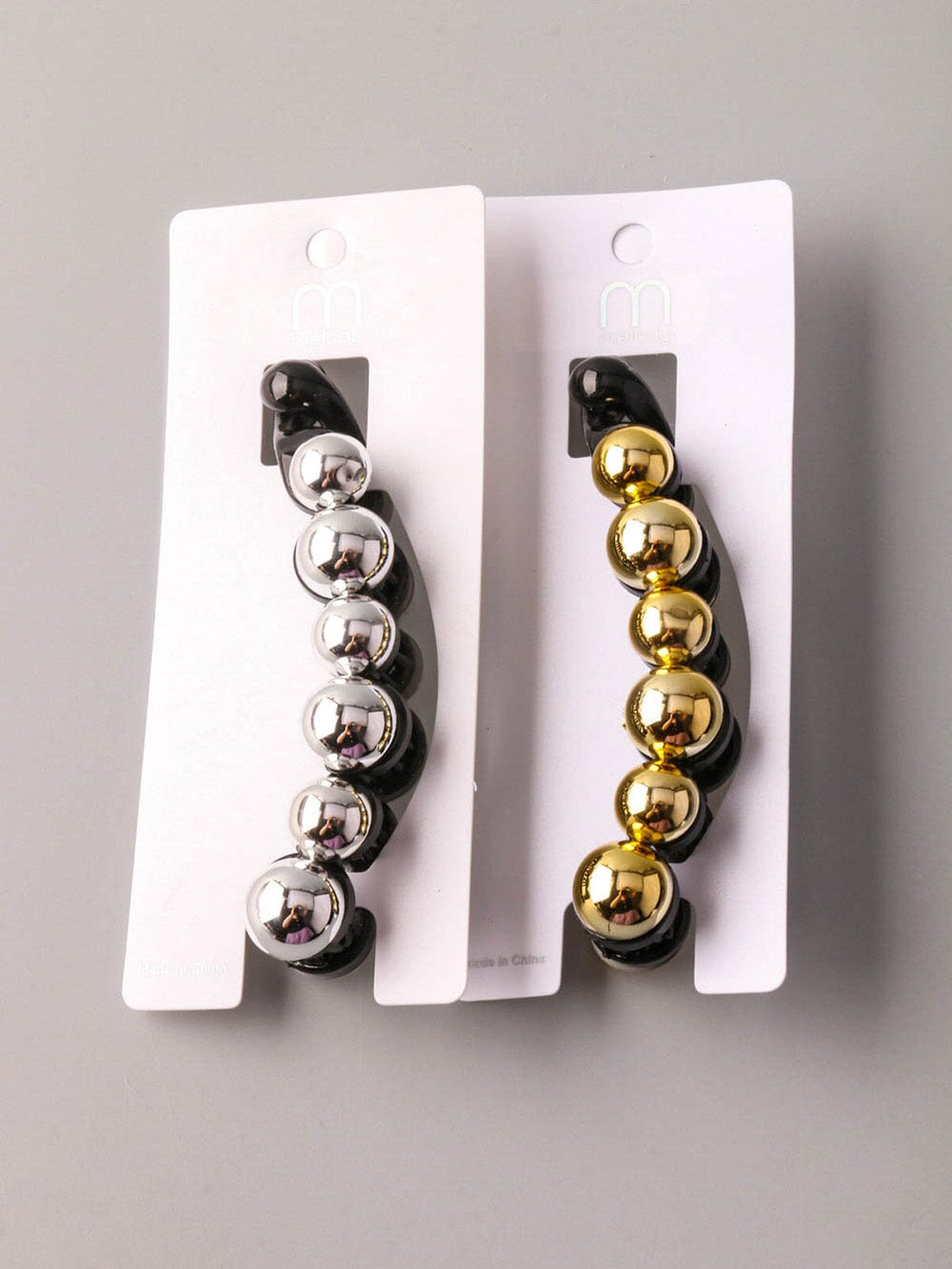 FASHION GOLD & SILVER COLORS BARRETTE HAIR CLIP