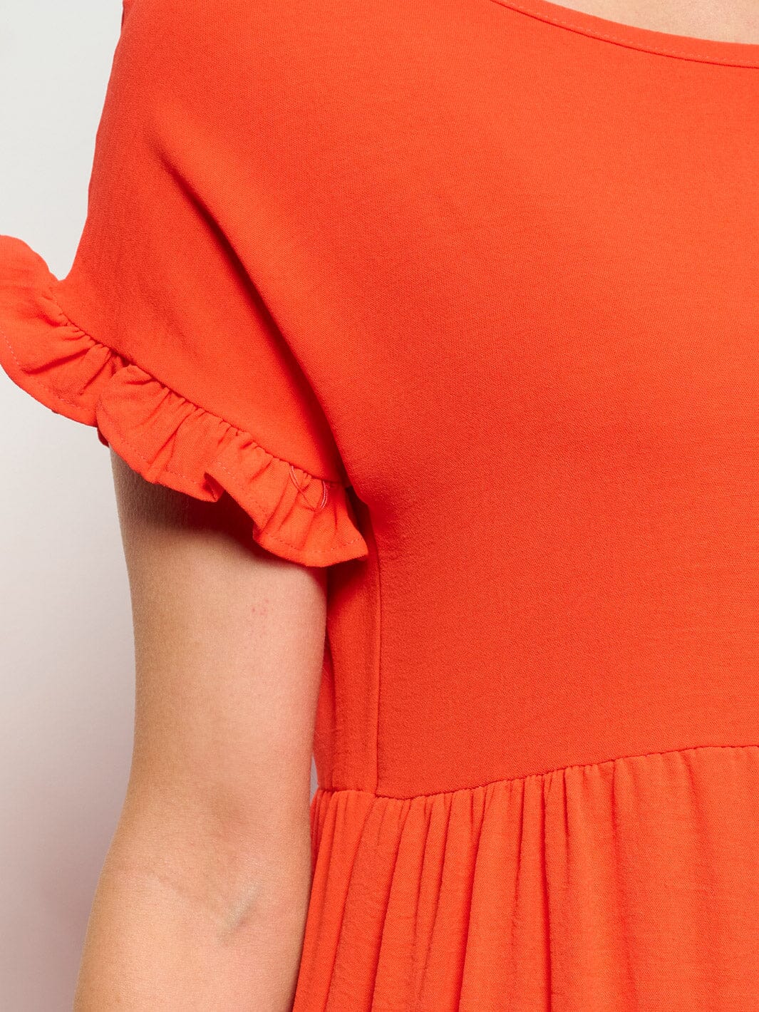 WOMEN'S SHORT SLEEVE TIERED TUNIC MIDI DRESS