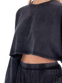 WOMEN'S LONG SLEEVE PULLOVER SWEATER & ELASTIC WAIST JOGGER LEG PANTS WASHED 2PC. SET