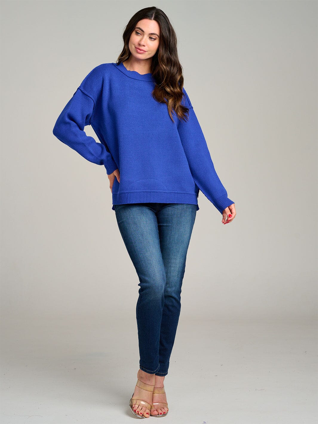 WOMEN'S LONG SLEEVE KNIT PULLOVER SWEATER