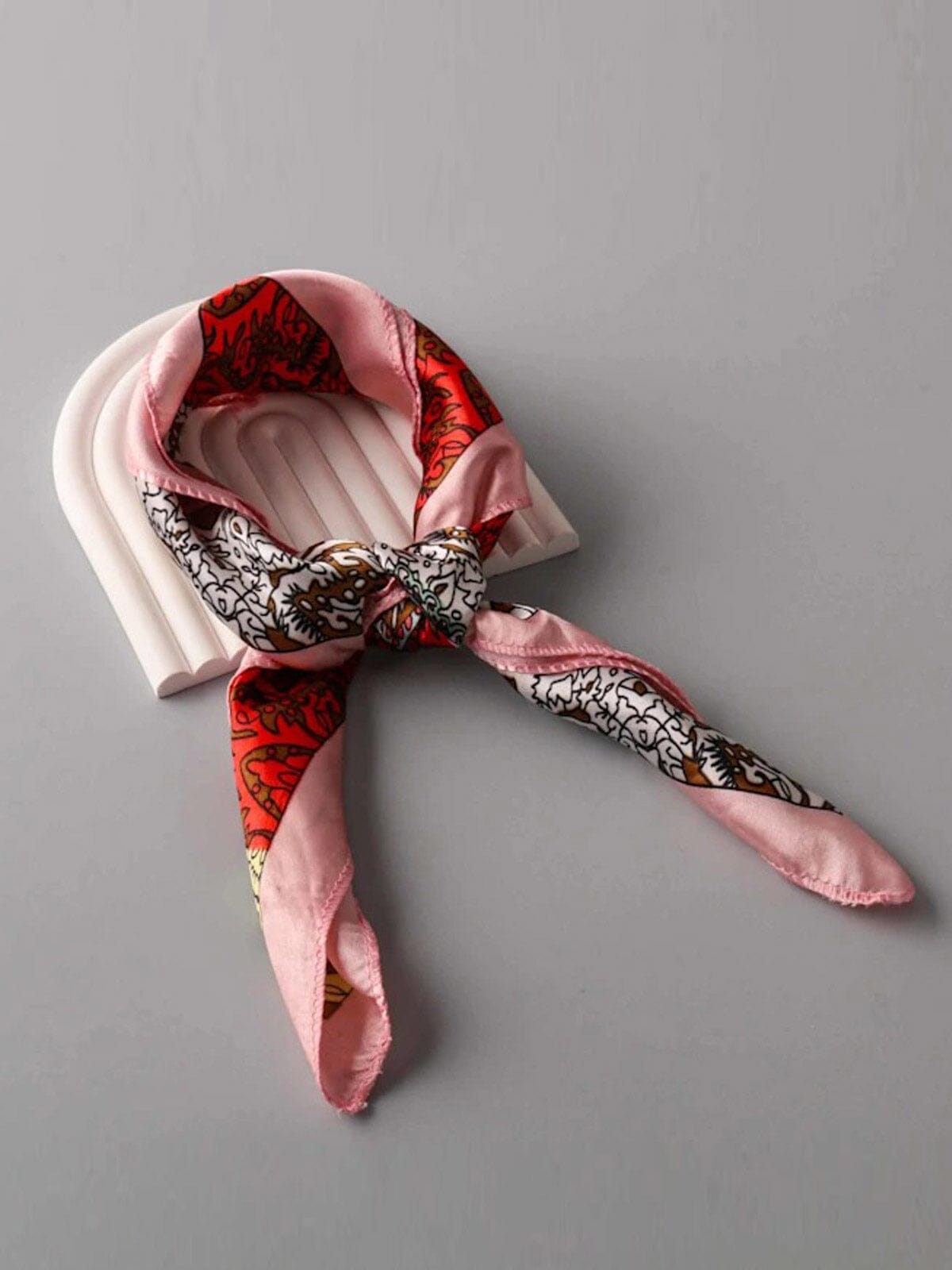 FASHION ASSORTED COLORS MULTI PRINT SATIN SCARFS