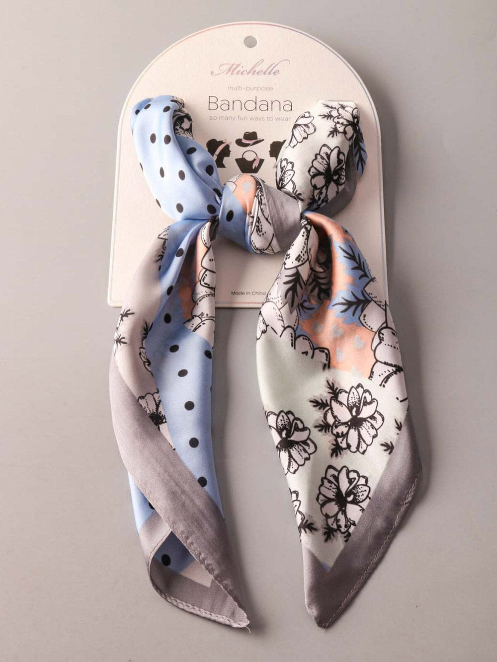 FASHION MULTIPLE USE COLORBLOCK FLORAL BANDANA