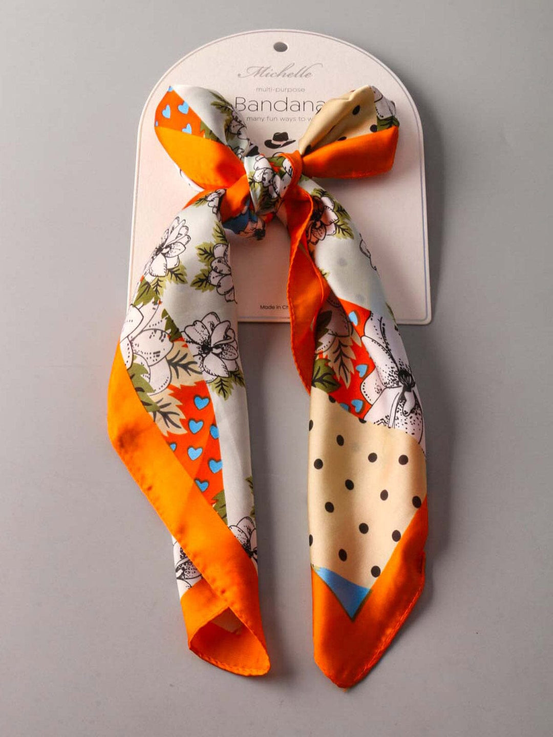 FASHION MULTIPLE USE COLORBLOCK FLORAL BANDANA