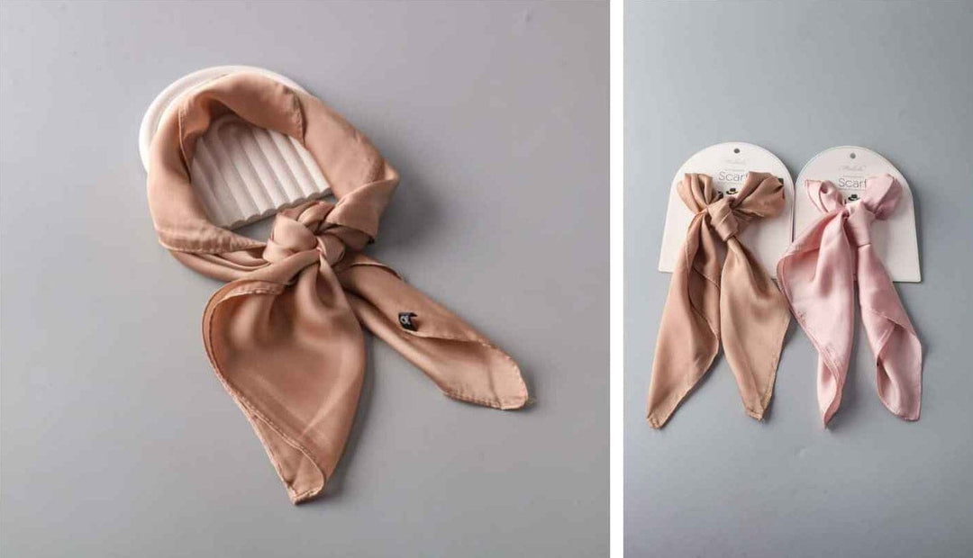 FASHION PEACH & MOCHA MULTI PURPOSE SOLID PRINT SCARFS