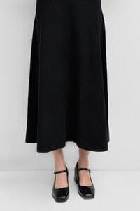 WOMEN'S ELASTIC WAIST FIT & FLARE MAXI SKIRT