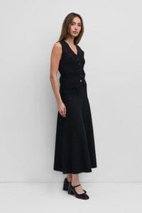WOMEN'S ELASTIC WAIST FIT & FLARE MAXI SKIRT