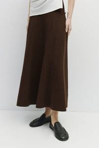 WOMEN'S ELASTIC WAIST FIT & FLARE MAXI SKIRT