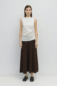 WOMEN'S ELASTIC WAIST FIT & FLARE MAXI SKIRT