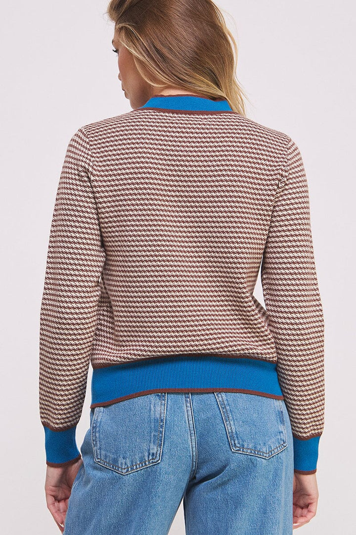 WOMEN'S LONG SLEEVE COLORBLOCK PULLOVER SWEATER