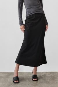 WOMEN'S ZIPPER CLOSURE STRIPES MAXI SKIRT