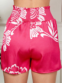 WOMEN'S SHORT SLEEVE BUTTON UP BLOUSE & SHORTS FLORAL 2PC.SET