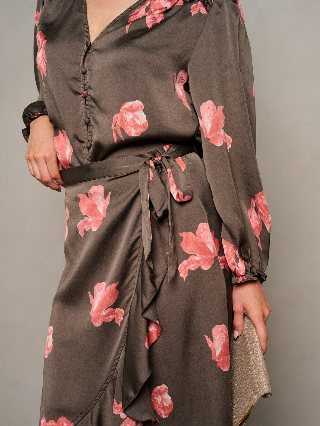 WOMEN'S LONG SLEEVE BLOUSE & MAXI SKIRT FLORAL 2PC.SET