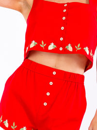WOMEN'S SLEEVELESS TOP & ELASTIC WAIST SHORTS LEMON PRINT 2PC. SET