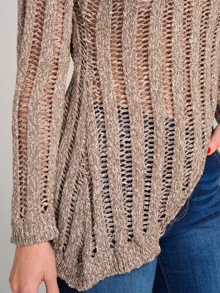 WOMEN'S LONG SLEEVE HIGH-LOW-KNIT TOP