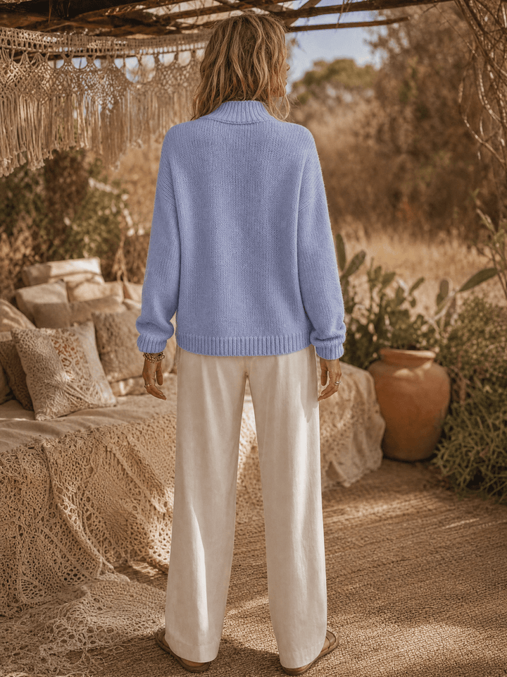 WOMEN'S LONG SLEEVE TURTLE NECK DREAM PULLOVER KNIT SWEATER