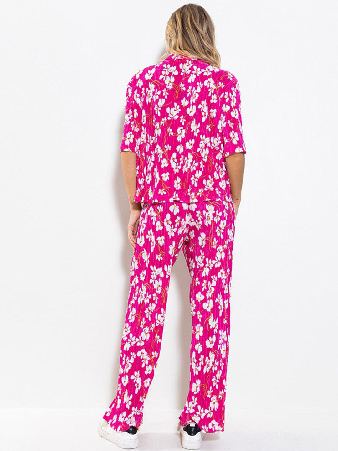 WOMEN'S SHORT SLEEVE TOP & HIGH WAIST PANTS 2PC. FLORAL SET
