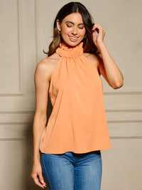 WOMEN'S SLEEVELESS TURTLE NECK TUNIC BLOUSE TOP