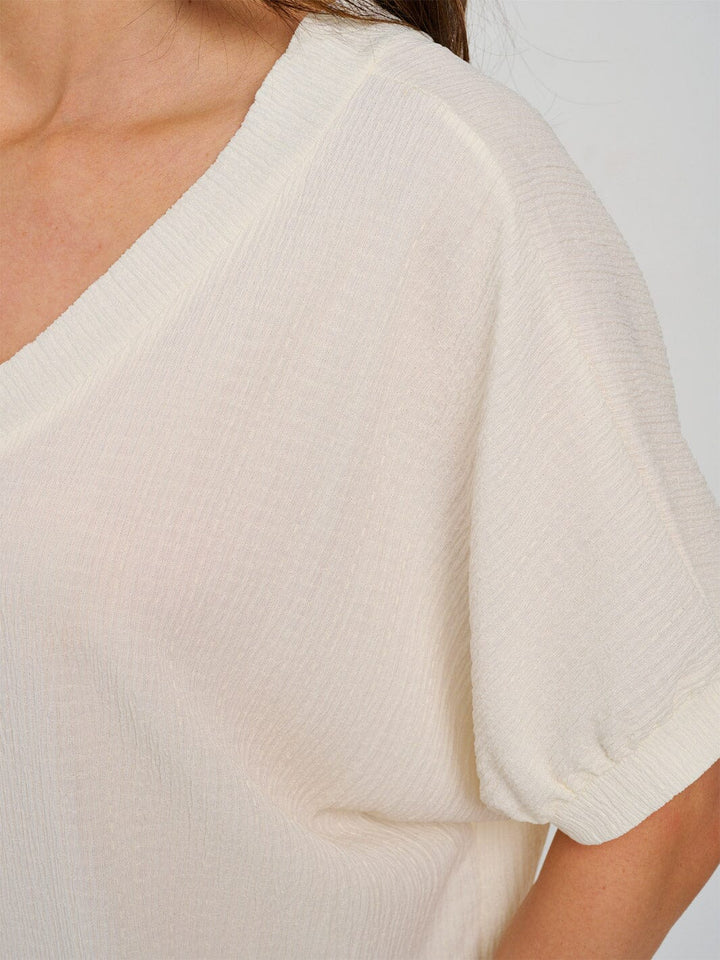 WOMEN'S SHORT SLEEVE V-NECK TUNIC BLOUSE