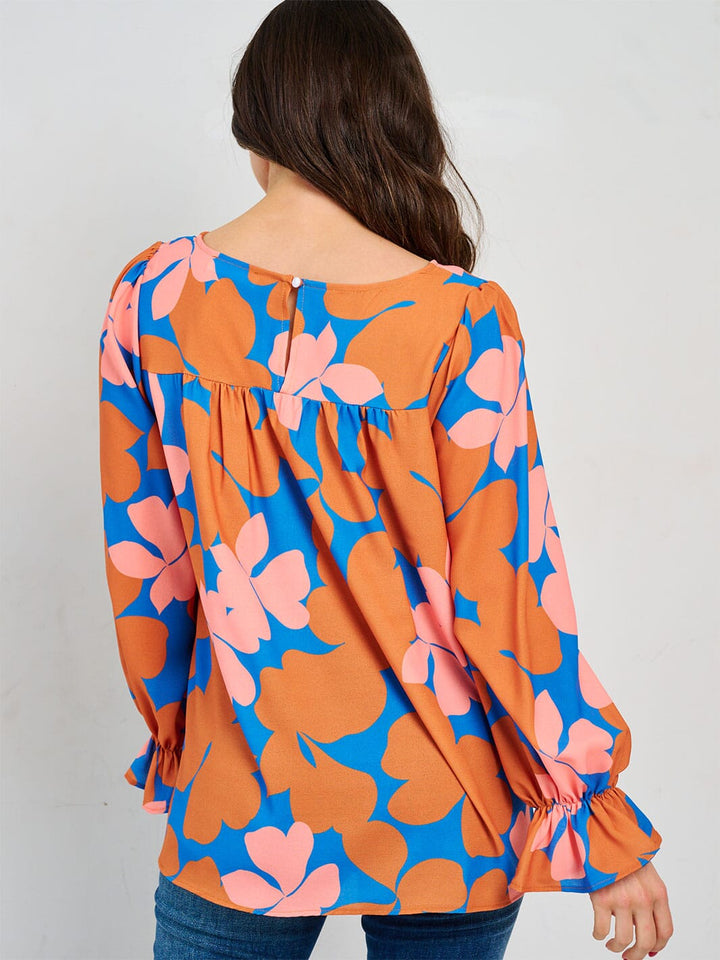 WOMEN'S LONG SLEEVE FLORAL BLOUSE