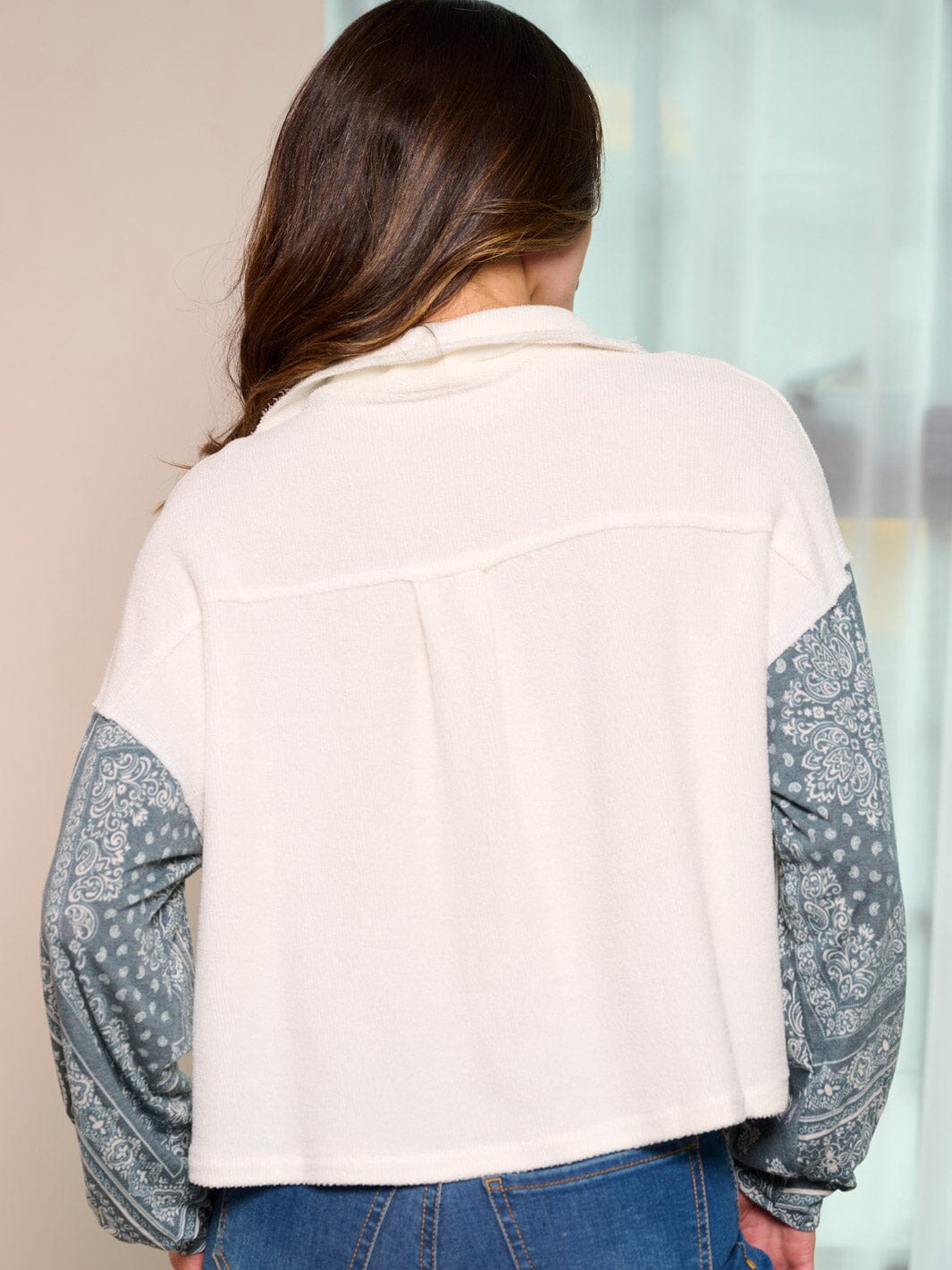 WOMEN'S LONG SLEEVE BUTTON UP POCKETS BLOUSE TOP