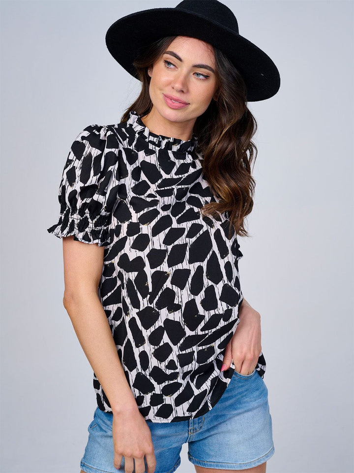 WOMEN'S RUFFLE SLEEVES FLORAL BLOUSE (Copy)