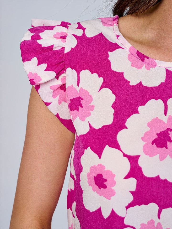 WOMEN'S RUFFLE SLEEVES FLORAL BLOUSE