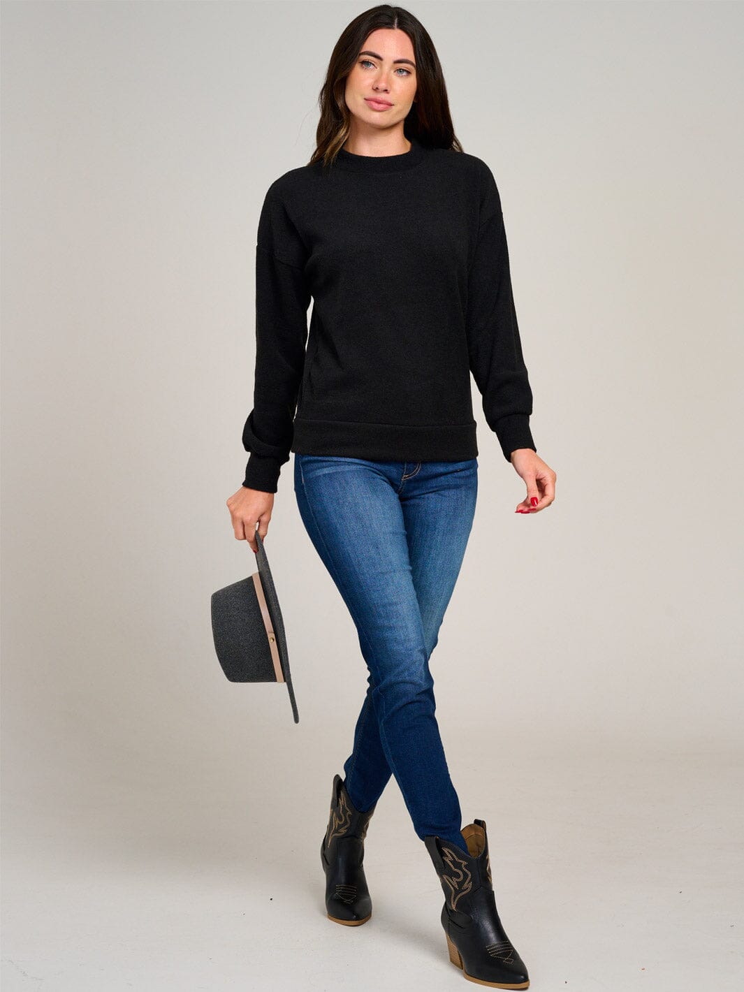 WOMEN'S LONG SLEEVE SOLID BLOUSE