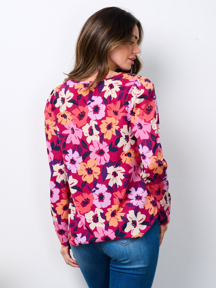 WOMEN'S LONG SLEEVE FLORAL BLOUSE TOP