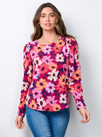 WOMEN'S LONG SLEEVE FLORAL BLOUSE TOP