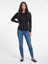 WOMEN'S LONG SLEEVE RIBBED SOLID TOP