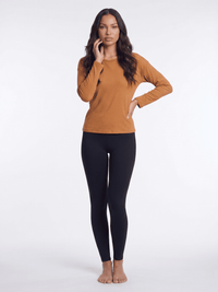 WOMEN'S LONG SLEEVE RIBBED SOLID TOP