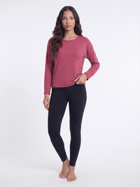 WOMEN'S LONG SLEEVE RIBBED SOLID TOP
