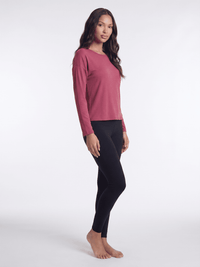WOMEN'S LONG SLEEVE RIBBED SOLID TOP