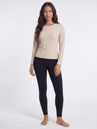 WOMEN'S LONG SLEEVE RIBBED SOLID TOP