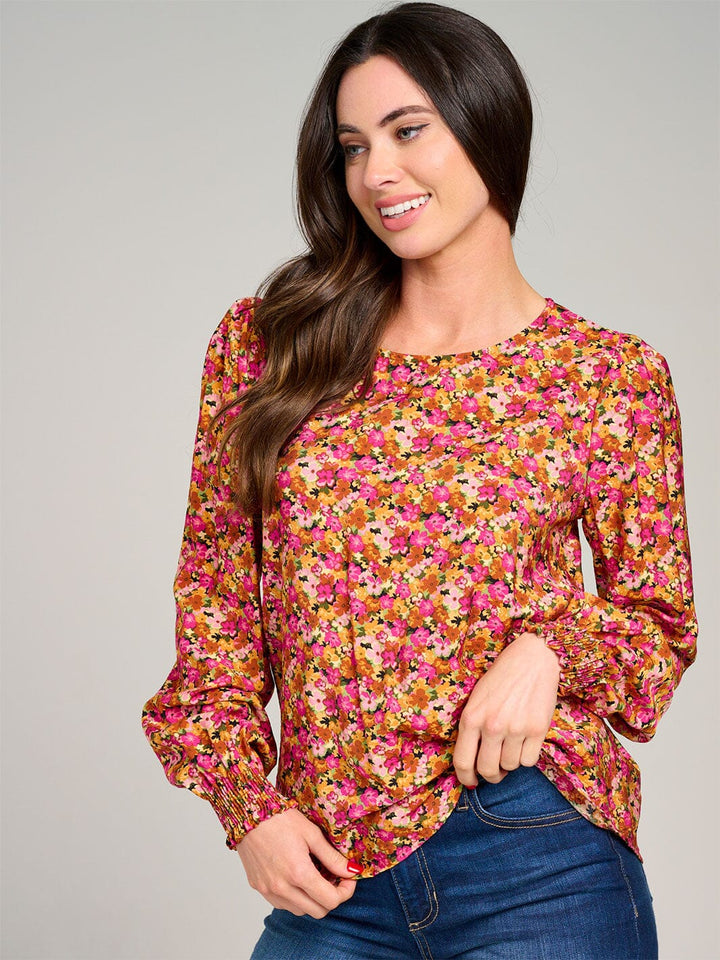 WOMEN'S LONG SLEEVE FLORAL BLOUSE