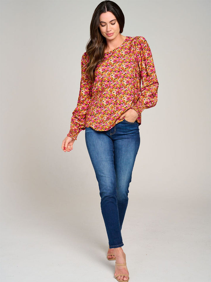 WOMEN'S LONG SLEEVE FLORAL BLOUSE