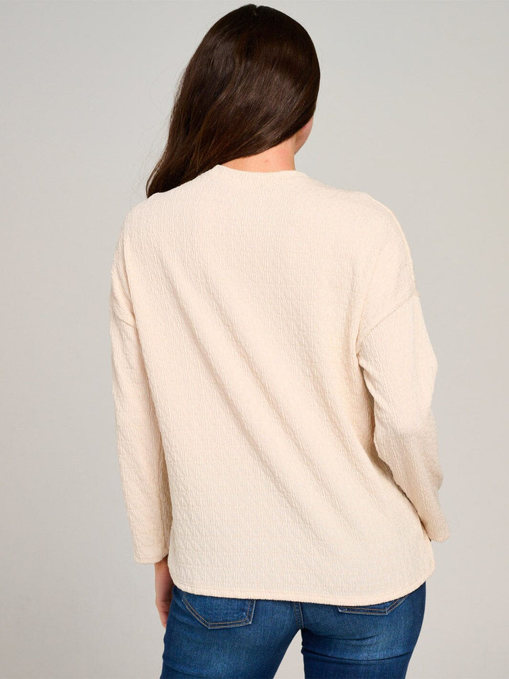 WOMEN'S LONG SLEEVE FRONT POCKET DETAILED BLOUSE