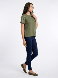 WOMEN'S SHORT PU PLEATHER SLEEVE KNIT CONTRAST TOP