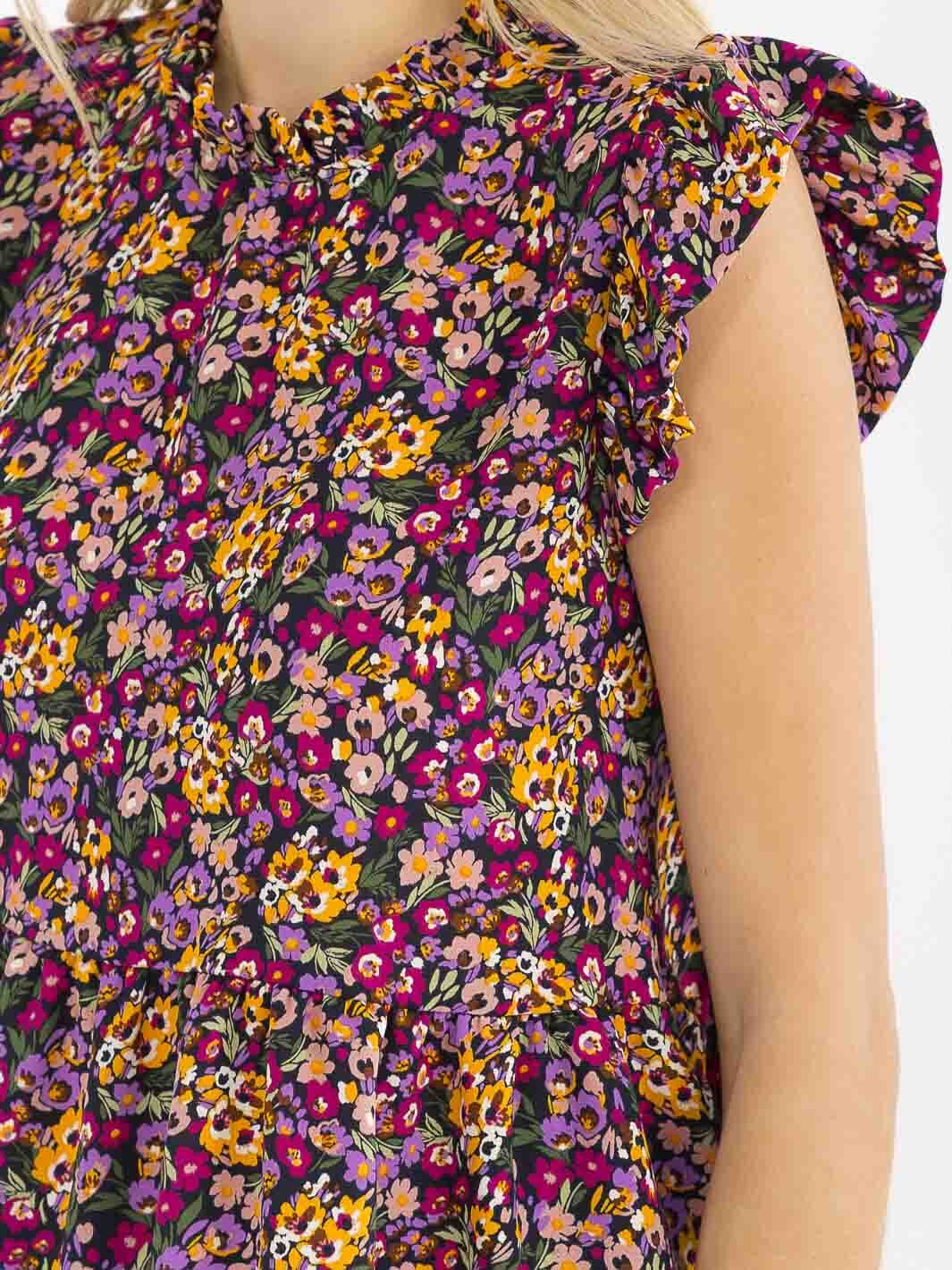 WOMEN'S SHORT SLEEVE LOOSE FIT FLORAL TOP