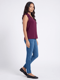 ***************WOMEN'S RUFFLE SLEEVE V-NECK BLOUSE