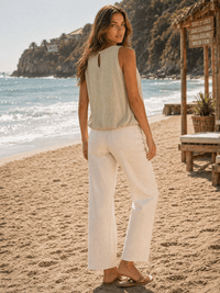 WOMEN'S SLEEVELESS BUBBLE BOTTOM HEM TOP