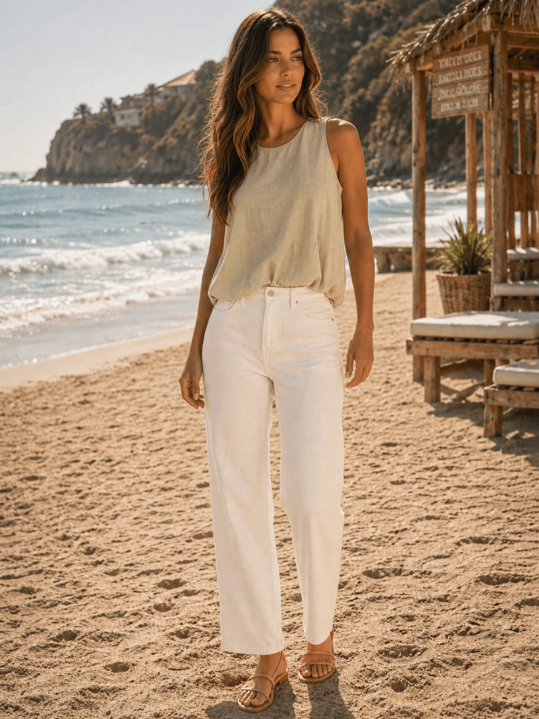 WOMEN'S SLEEVELESS BUBBLE BOTTOM HEM TOP