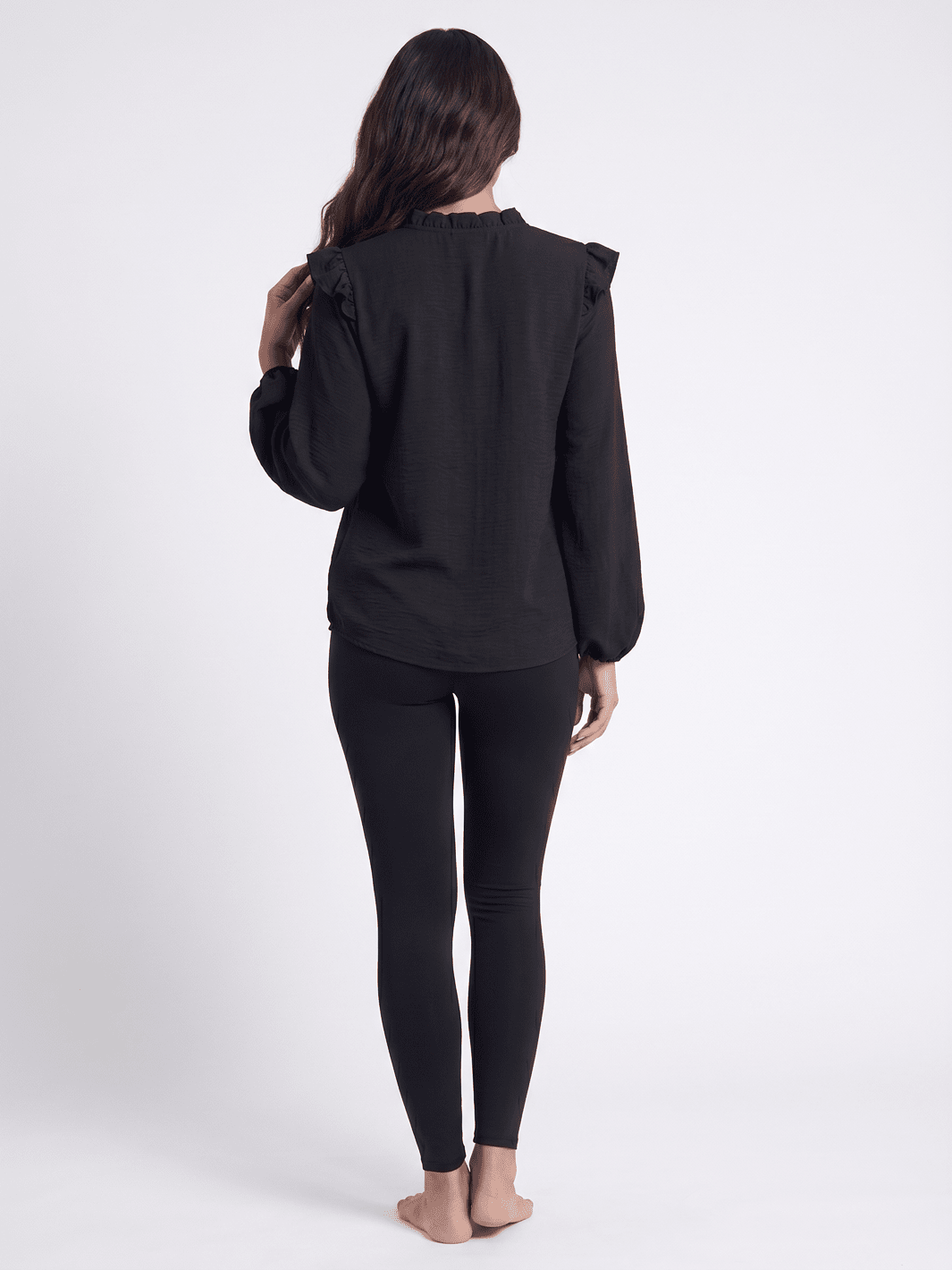 WOMEN'S LONG SLEEVE V-NECK BLOUSE
