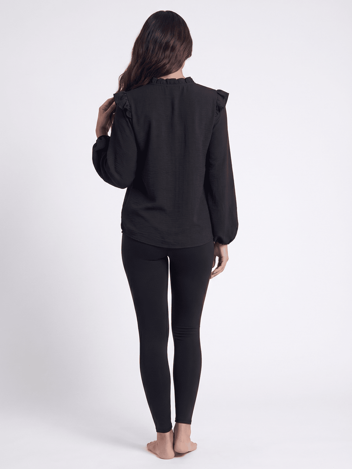 WOMEN'S LONG SLEEVE V-NECK BLOUSE